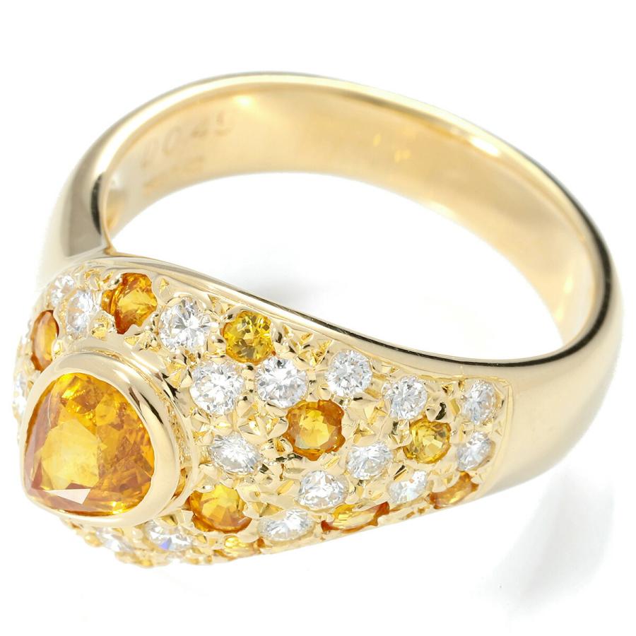ジュネ リング 指輪 ゴールデンサファイア 0.9ct/0.63ct ダイヤモンド 