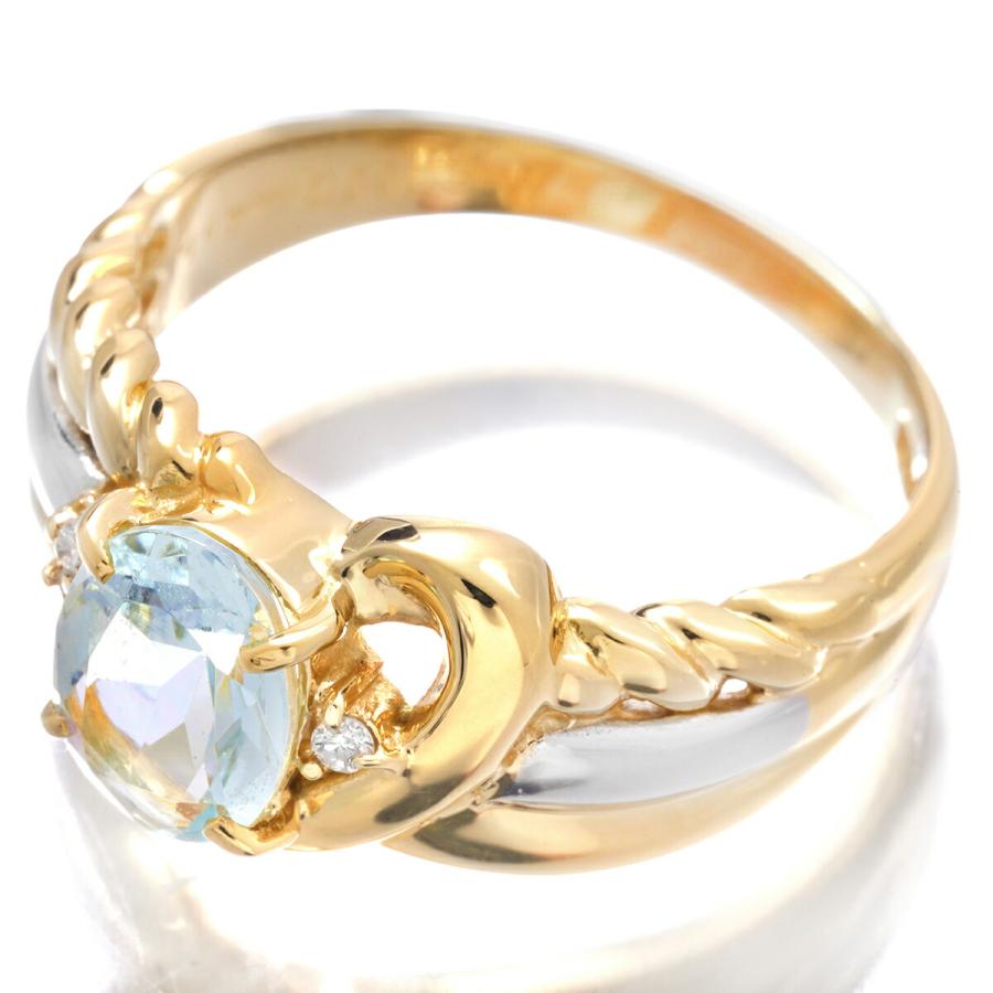 リング 指輪 アクアマリン 1.177ct ダイヤモンド Pt900 15号