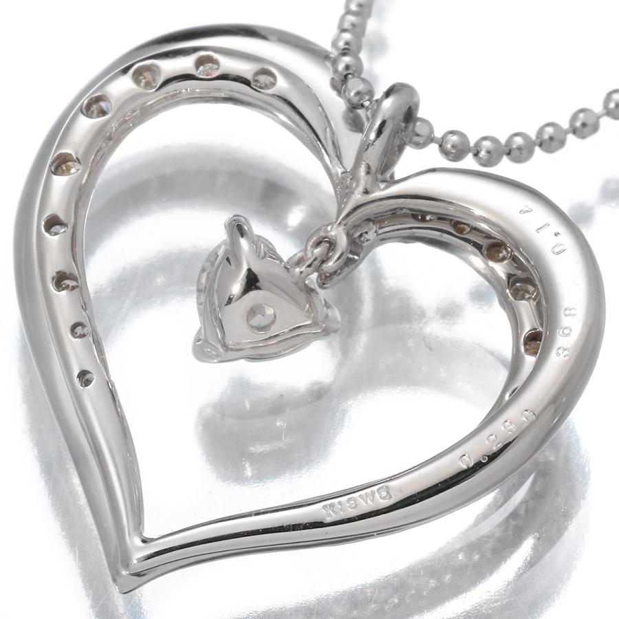 ハートモチーフネックレス ダイヤモンド 0.23ct ホワイトゴールド