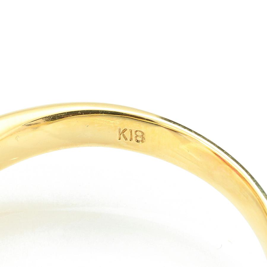 ルビー 0.65ct ダイヤモンド イエローゴールド K18YG ダブルフラワー