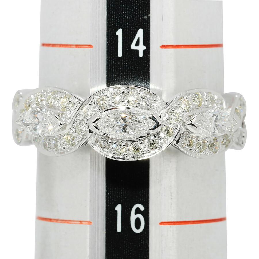 リング 指輪 ダイヤモンド 0.83ct ホワイトゴールド K18WG 15号 中古 