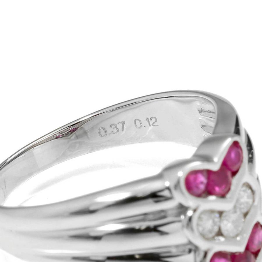 リング 指輪 ルビー 0.37ct ダイヤモンド プラチナ Pt850 12号 中古 