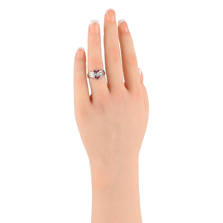 リング 指輪 ルビー 0.37ct ダイヤモンド プラチナ Pt850 12号 中古 
