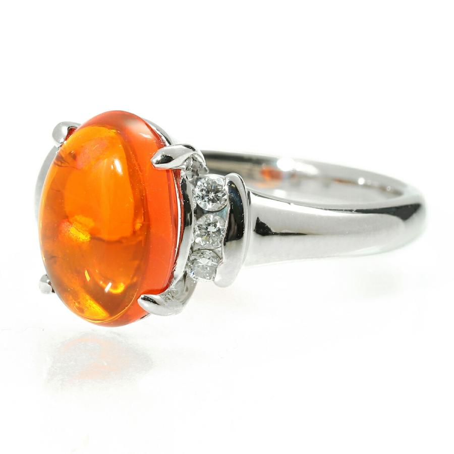 ファイアオパール 1.68ct ダイヤモンド プラチナ Pt900 リング 8.5号 