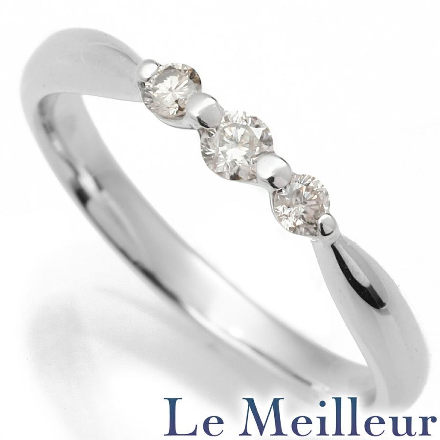 ピンキーリング 3P 指輪 ブラウンダイヤモンド K18 4号 中古  