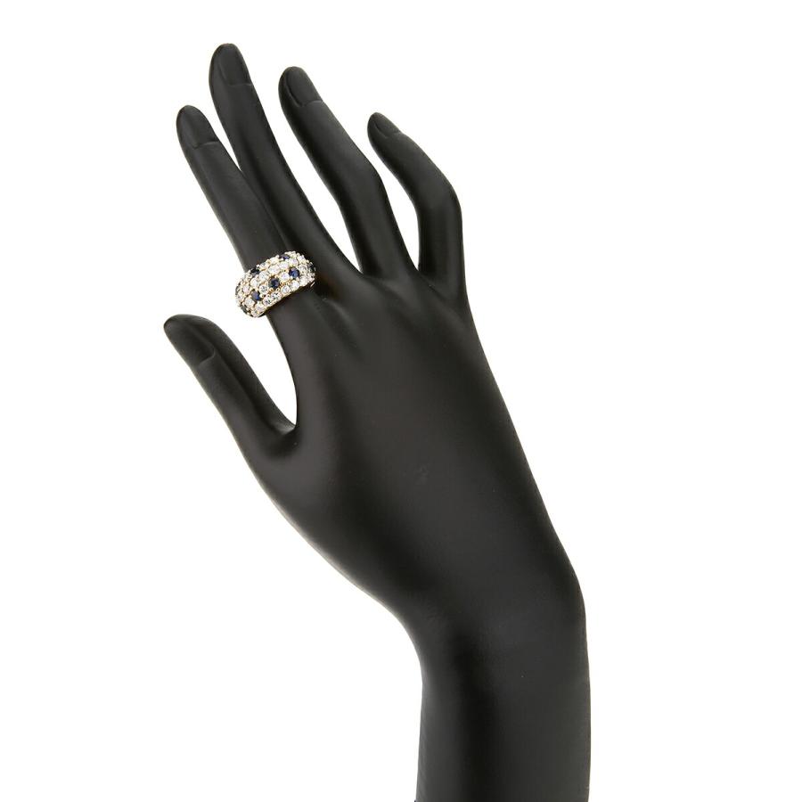 パヴェリング 指輪 サファイア 0.93ct ダイヤモンド 2.0ct K18