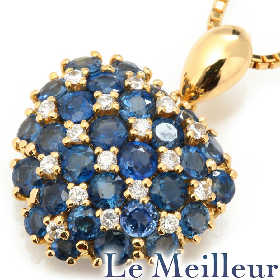 ベリテ ハートモチーフペンダントネックレス サファイア 3.52ct