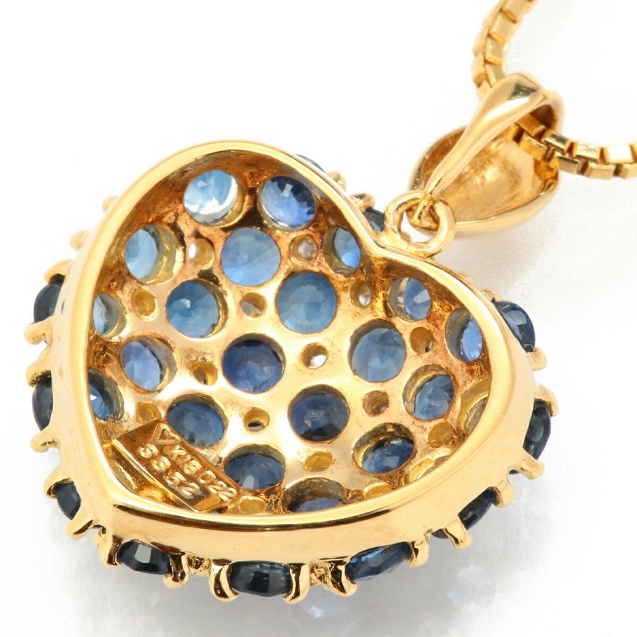 ベリテ ハートモチーフペンダントネックレス サファイア 3.52ct
