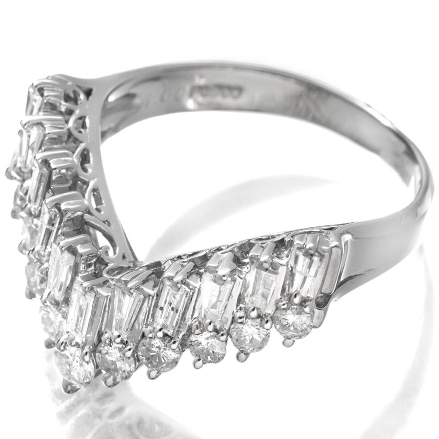 ダイヤモンド 1ct プラチナ Pt900 V字リング SIクラス 15号 指輪 新品 