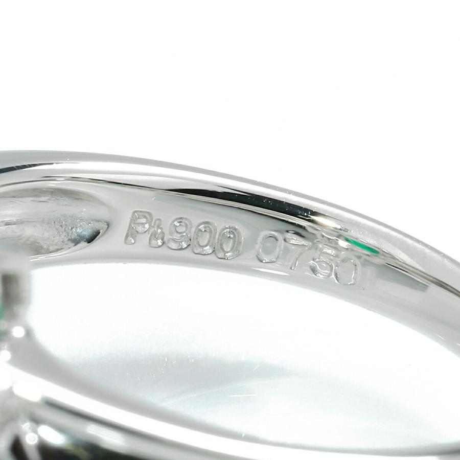 エメラルド 0.75ct ダイヤモンド 0.35ct プラチナ Pt900 ヘイローデザインリング 12号 指輪 新品仕上済 中古 返品OK RE-PRICE_2