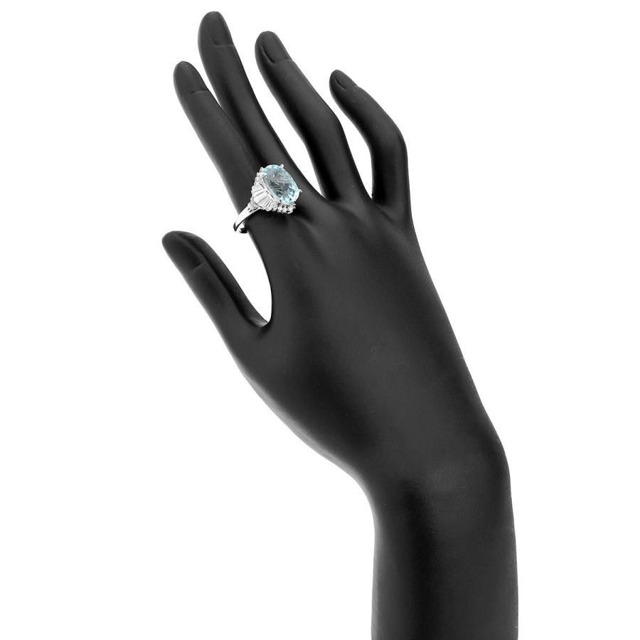 アクアマリン 6.43ct ダイヤモンド 0.95ct プラチナ Pt900 ヘイロー 