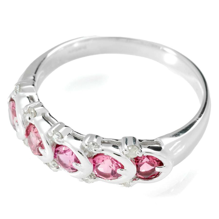 ピンクトルマリン 0.5ct ダイヤモンド ホワイトゴールド K18WG リング 