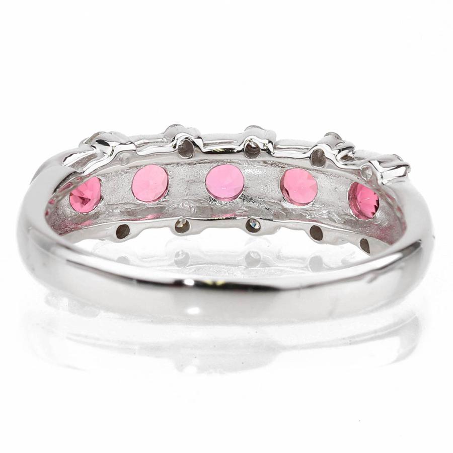 ピンクトルマリン 0.5ct ダイヤモンド ホワイトゴールド K18WG リング 