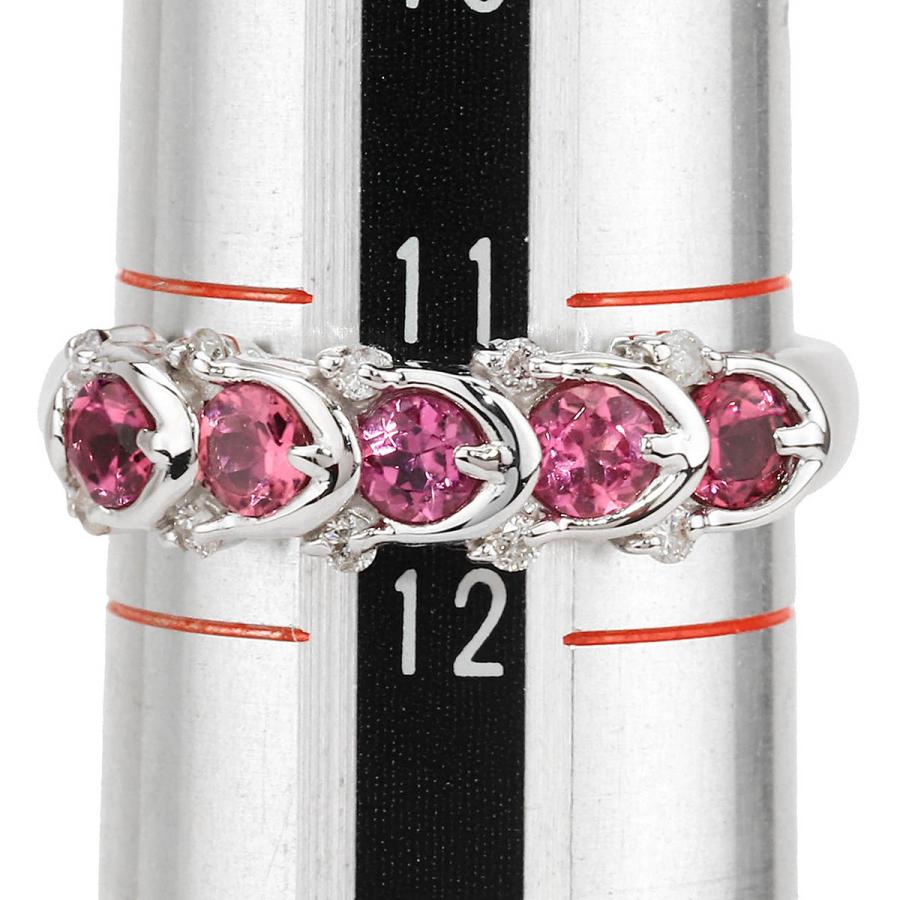 ピンクトルマリン 0.5ct ダイヤモンド ホワイトゴールド K18WG リング 