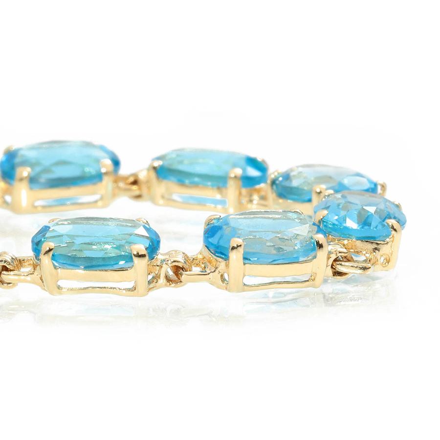 ブルートパーズ 14.23ct イエローゴールド K18YG ブレスレット 新品 