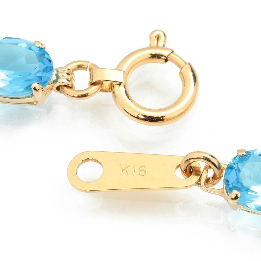 ブルートパーズ 14.23ct イエローゴールド K18YG ブレスレット 新品 