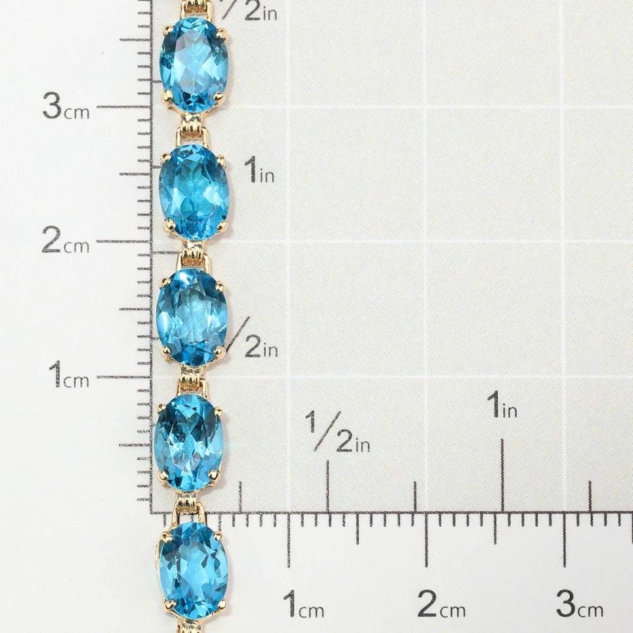 ブルートパーズ 14.23ct イエローゴールド K18YG ブレスレット 新品 