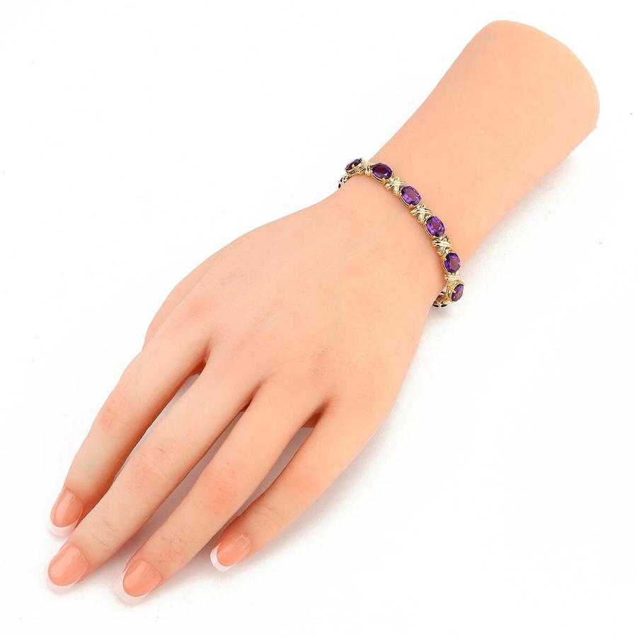 ブレスレット アメシスト 15.37ct イエローゴールド K14YG 中古 返品OK 