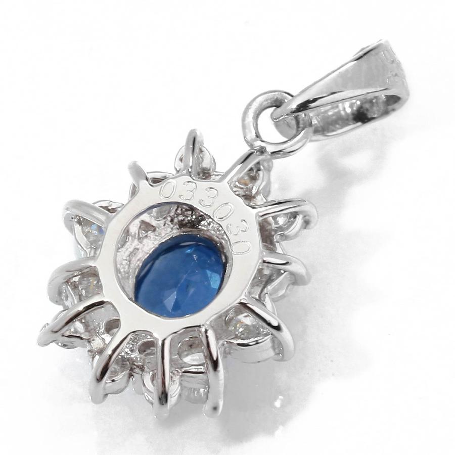 ペンダントトップ サファイア 0.33ct ダイヤモンド 0.3ct プラチナ 