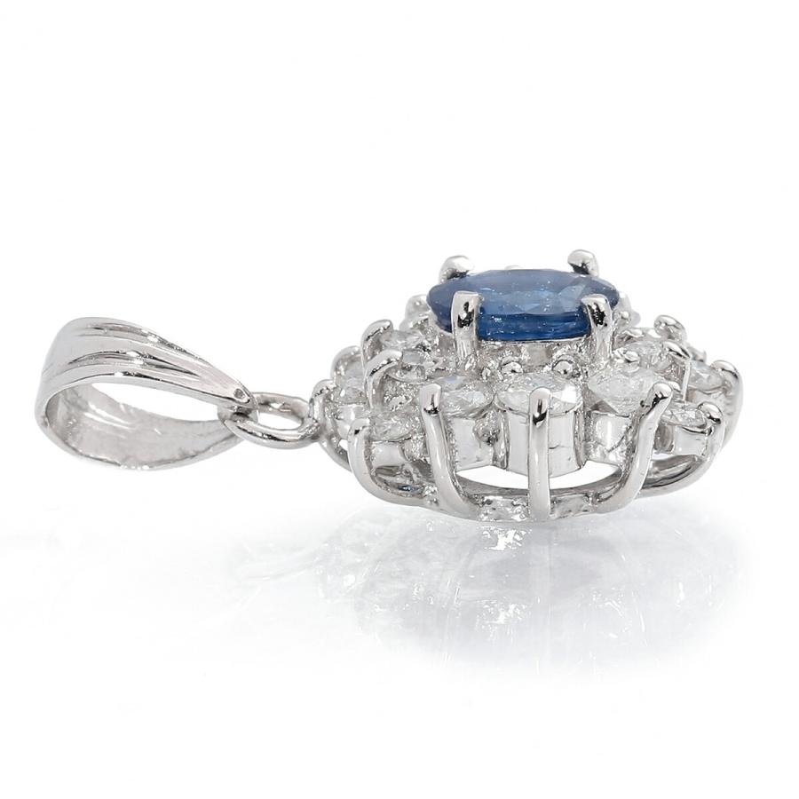 ペンダントトップ サファイア 0.33ct ダイヤモンド 0.3ct プラチナ 