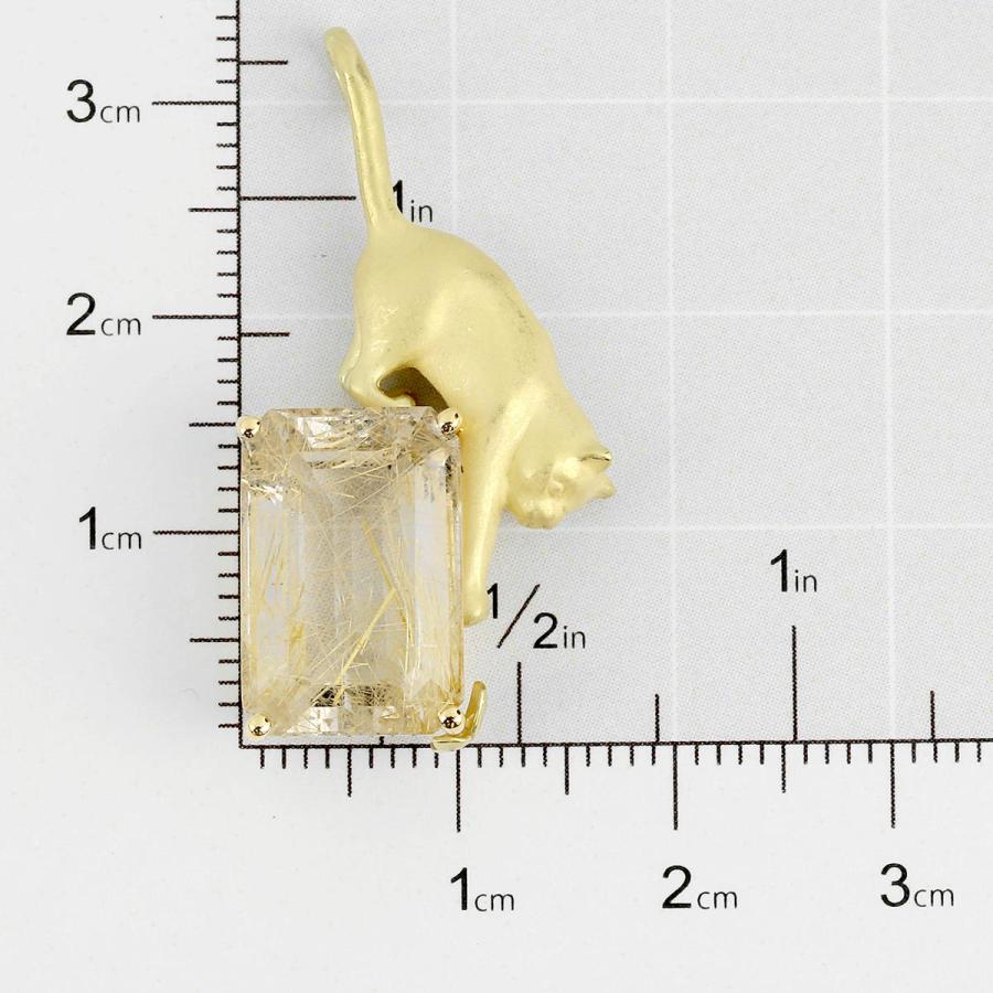 湯沢ひろ江 ペンダントトップ ルチルクォーツ 7.00ct K18YG 中古 返品