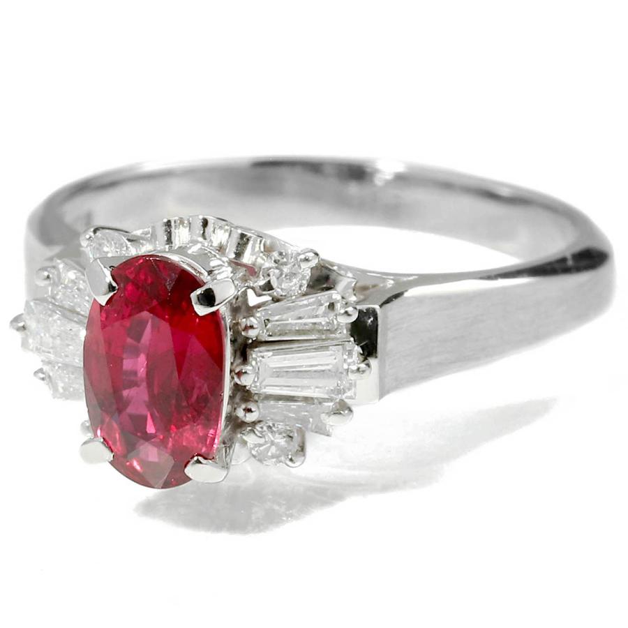 リング 指輪 ルビー 0.88ct ダイヤモンド 0.31ct プラチナ Pt900 11号 