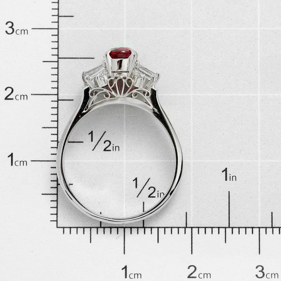リング 指輪 ルビー 0.88ct ダイヤモンド 0.31ct プラチナ Pt900 11号 