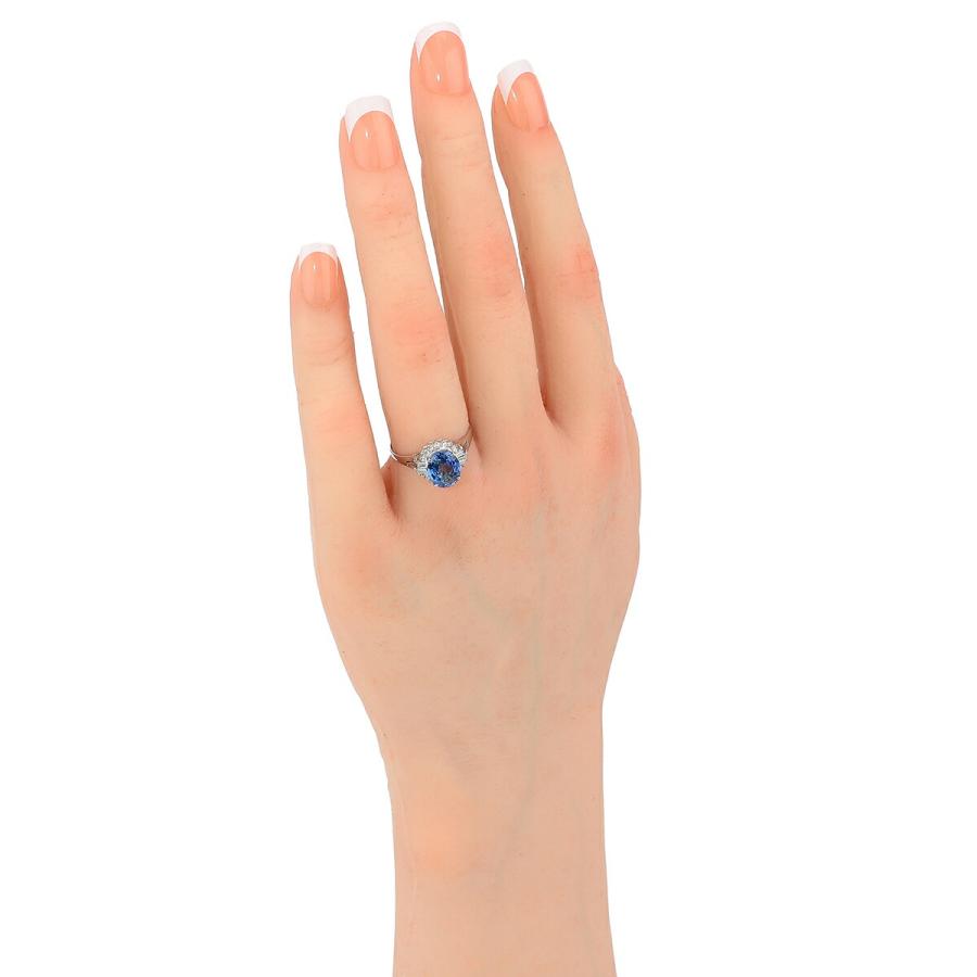 リング 指輪 サファイア 2.08ct ダイヤモンド 0.22ct プラチナ Pt900 