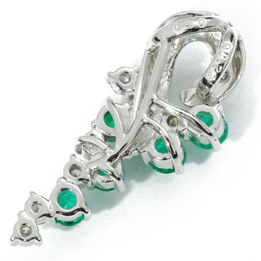 エメラルド 0.50ct ダイヤモンド 0.23ct プラチナ Pt900 ピアス 新品 