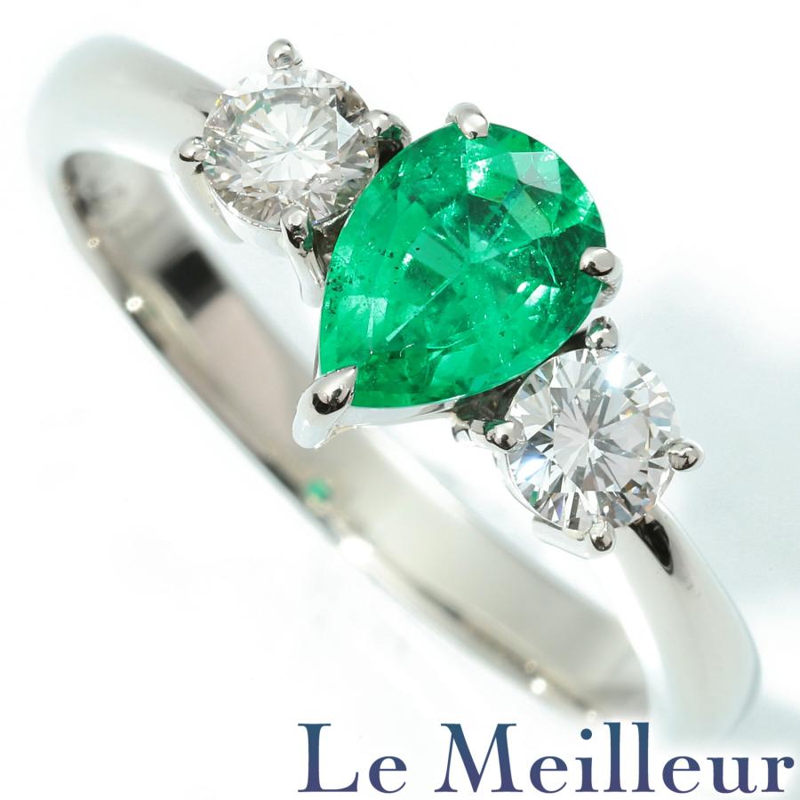 リング 指輪 エメラルド 0.66ct ダイヤモンド 0.41ct プラチナ Pt900 