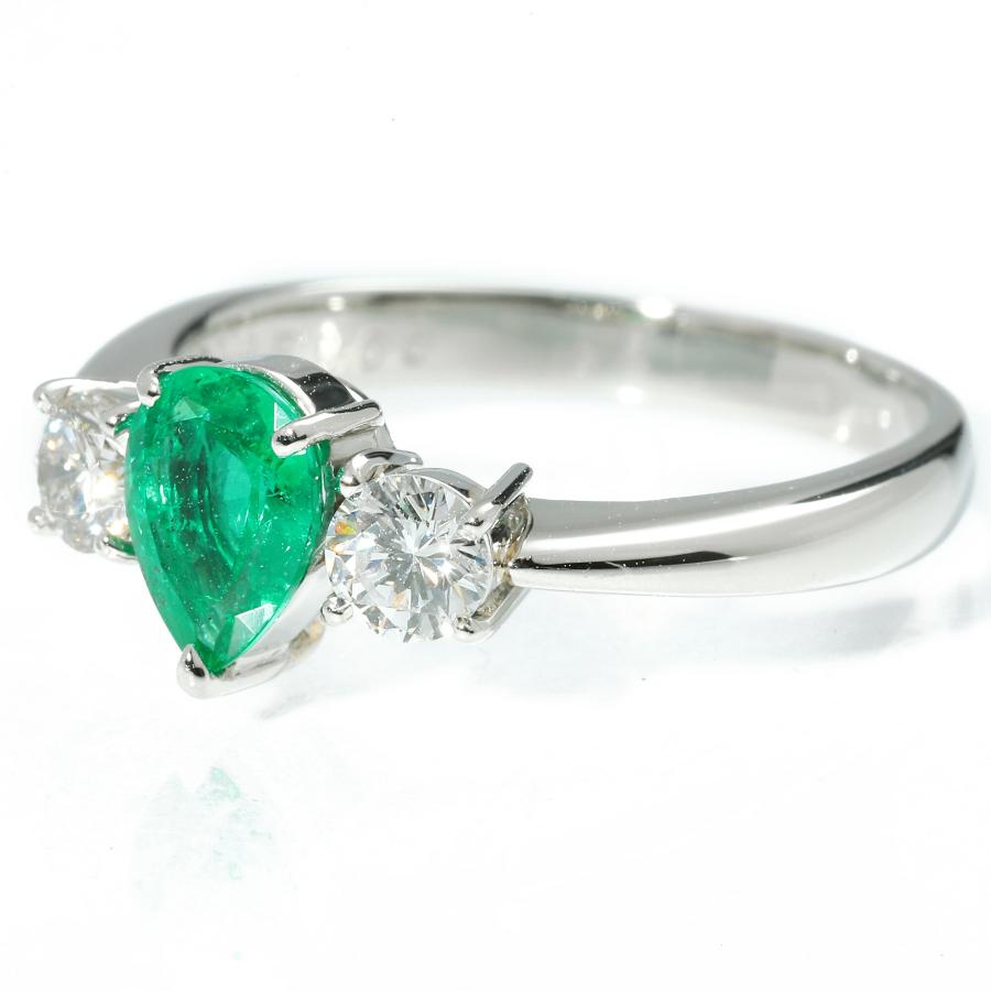 リング 指輪 エメラルド 0.66ct ダイヤモンド 0.41ct プラチナ Pt900 