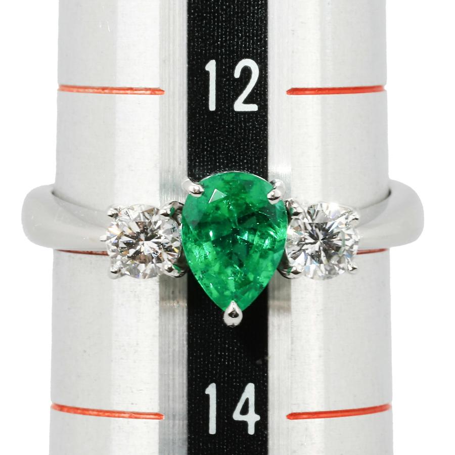 リング 指輪 エメラルド 0.66ct ダイヤモンド 0.41ct プラチナ Pt900 