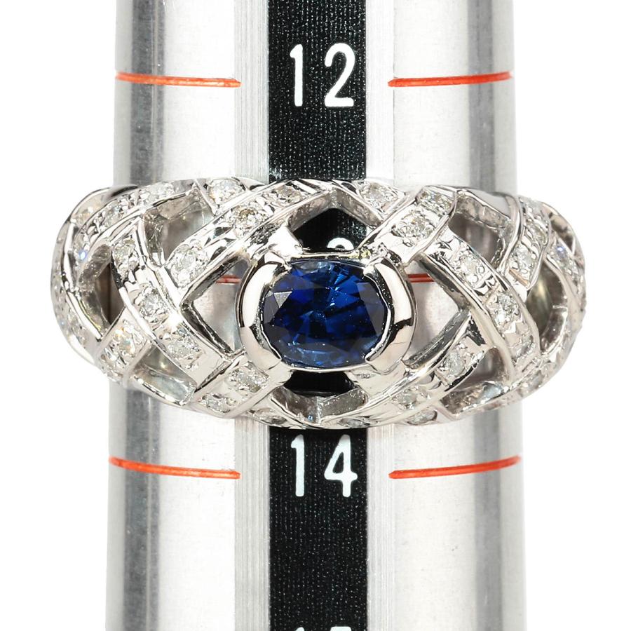 リング 指輪 サファイア 0.7ct ダイヤモンド 0.27ct プラチナ Pt900 13 