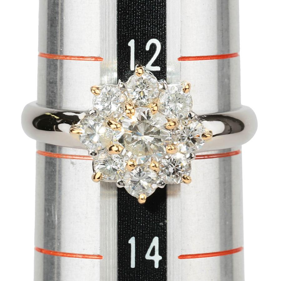 フラワーモチーフリング 指輪 ダイヤモンド 1ct プラチナ Pt900