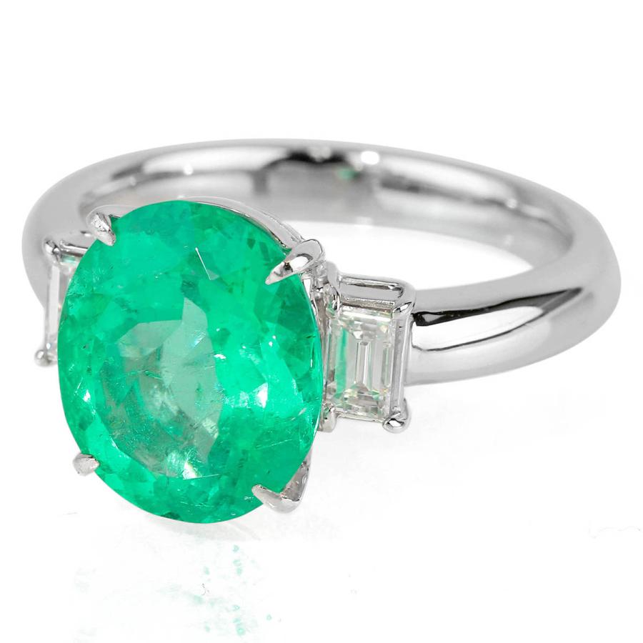 リング 指輪 エメラルド 4.05ct ダイヤモンド 0.38ct プラチナ Pt900
