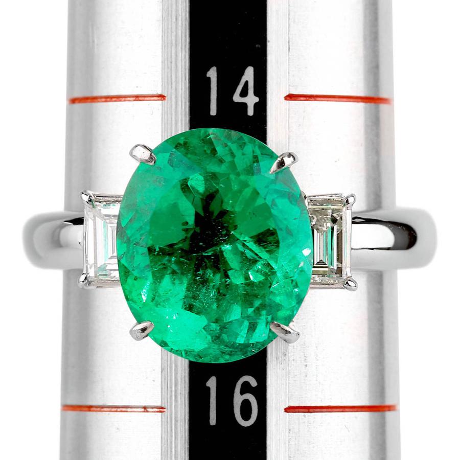 リング 指輪 エメラルド 4.05ct ダイヤモンド 0.38ct プラチナ Pt900
