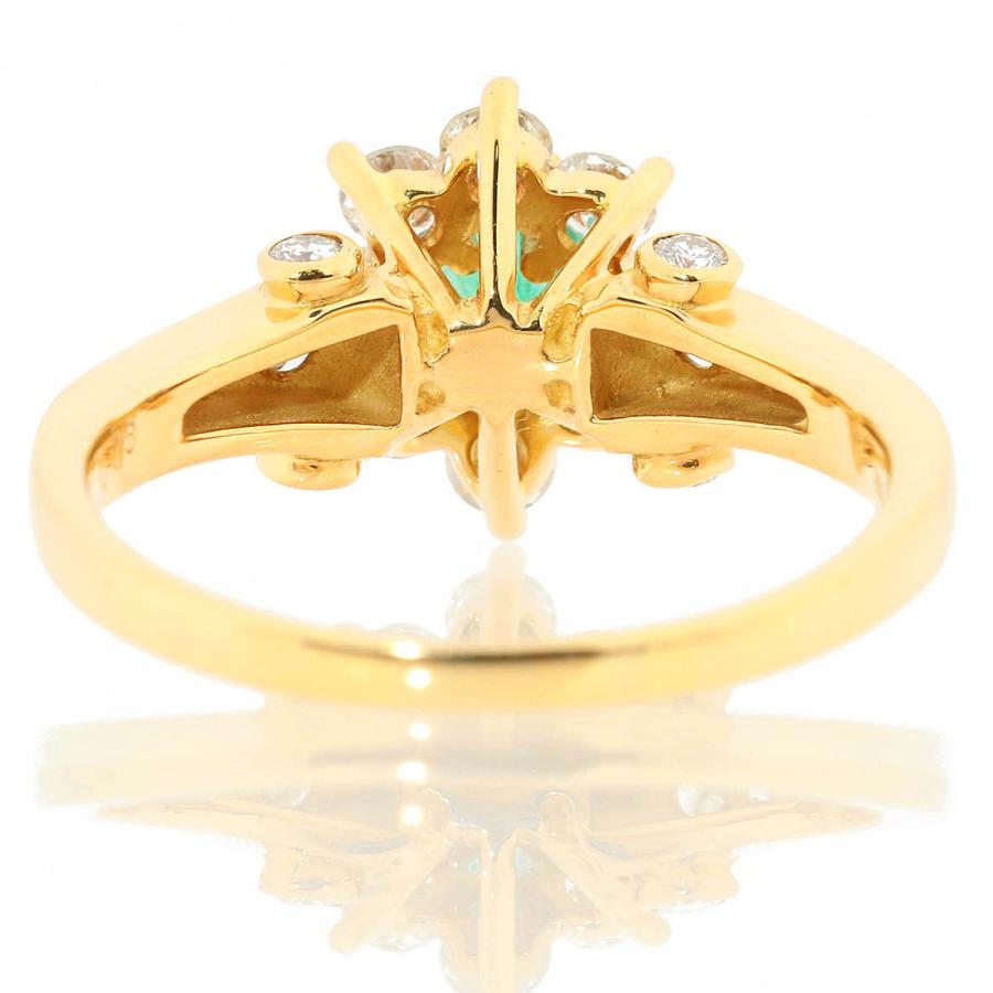 エメラルド 0.4ct ダイヤモンド 0.75ct イエローゴールド K18YG