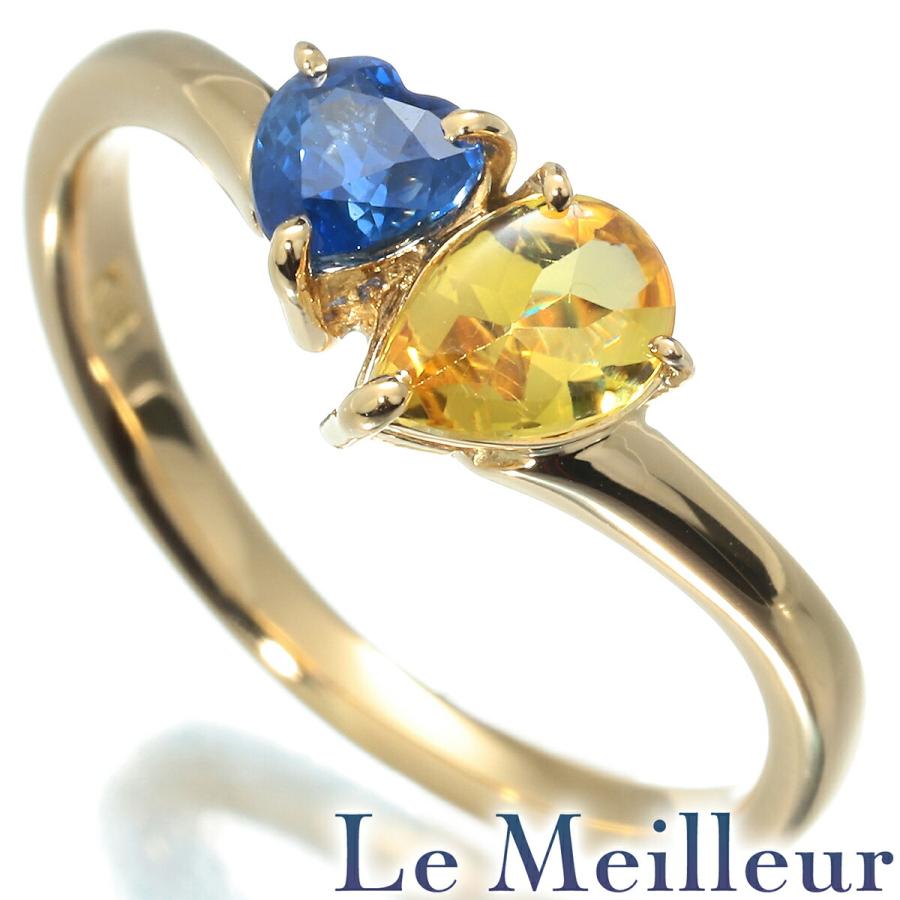 K18 Pt900 サファイアダイヤリング指輪