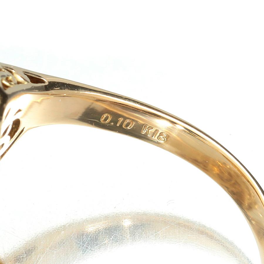 パールリング 指輪 真珠 10.3mm ダイヤモンド K18 10号 中古  