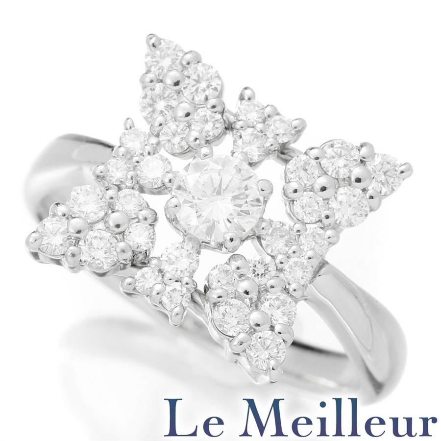 フラワーモチーフ リング 指輪 ダイヤモンド 0.265ct 0.55ct Pt900 12  