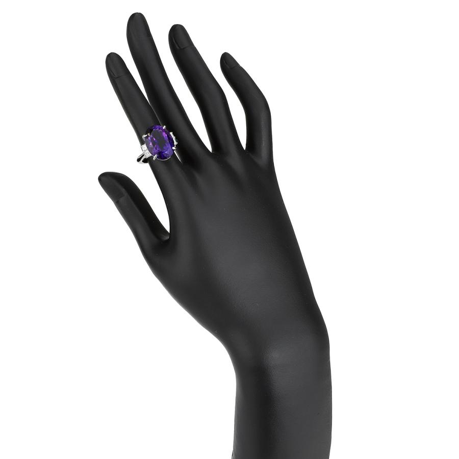 オ*ブ様 アメジスト大粒ダイヤ0.08　18k pt900 ヴィンテージ指輪 オ*ブ様 アメジスト大粒ダイヤ0.08 18k pt900 ヴィンテージ指輪