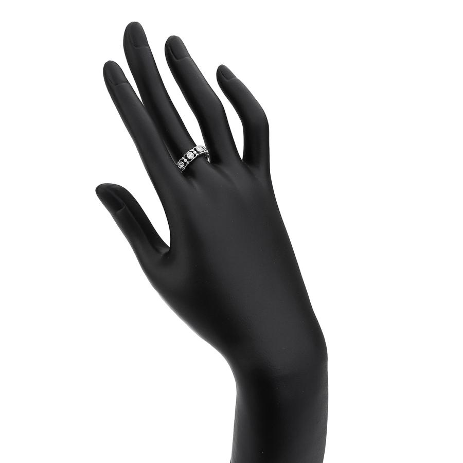 透かしデザイン リング 指輪 ダイヤモンド 0.22ct K18WG 14号 中古  