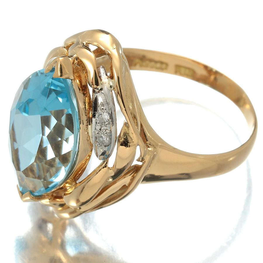 K18ダイヤモンドファッションリング　Size10 ファッションリング 指輪 ブルートパーズ ダイヤモンド K18 10号