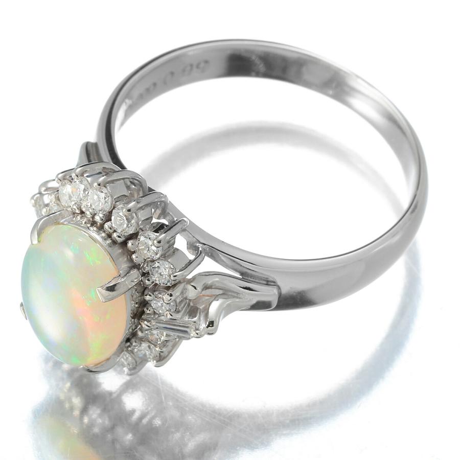 ヘイローデザインリング 指輪 オパール 0.99ct ダイヤモンド 0.25ct  
