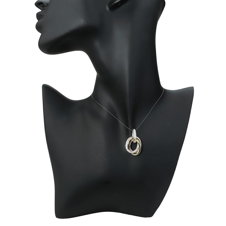 スリーカラーペンダントトップ ダイヤモンド 0.35ct K18 中古  