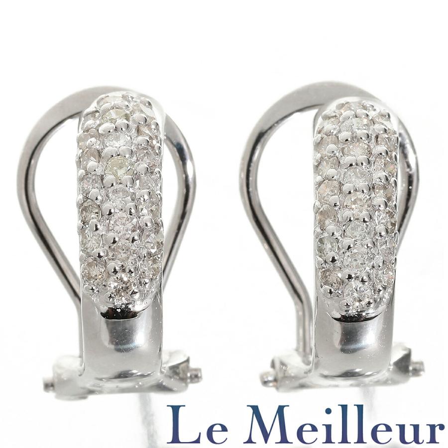 パヴェデザインピアス ダイヤモンド Pt900 中古 プレラブド 返品  