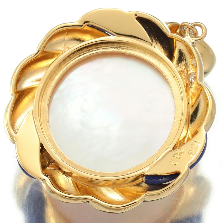 マベパールペンダントトップ マベ真珠 14.4mm ダイヤモンド K18