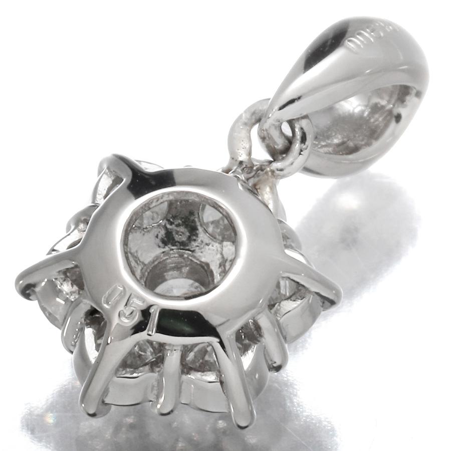 フラワーペンダントトップ ダイヤモンド 0.51ct Pt900 中古 プレラブド 返品OK