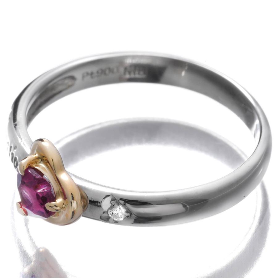 アドラシオン ハートデザインリング 指輪 ガーネット ダイヤモンド  