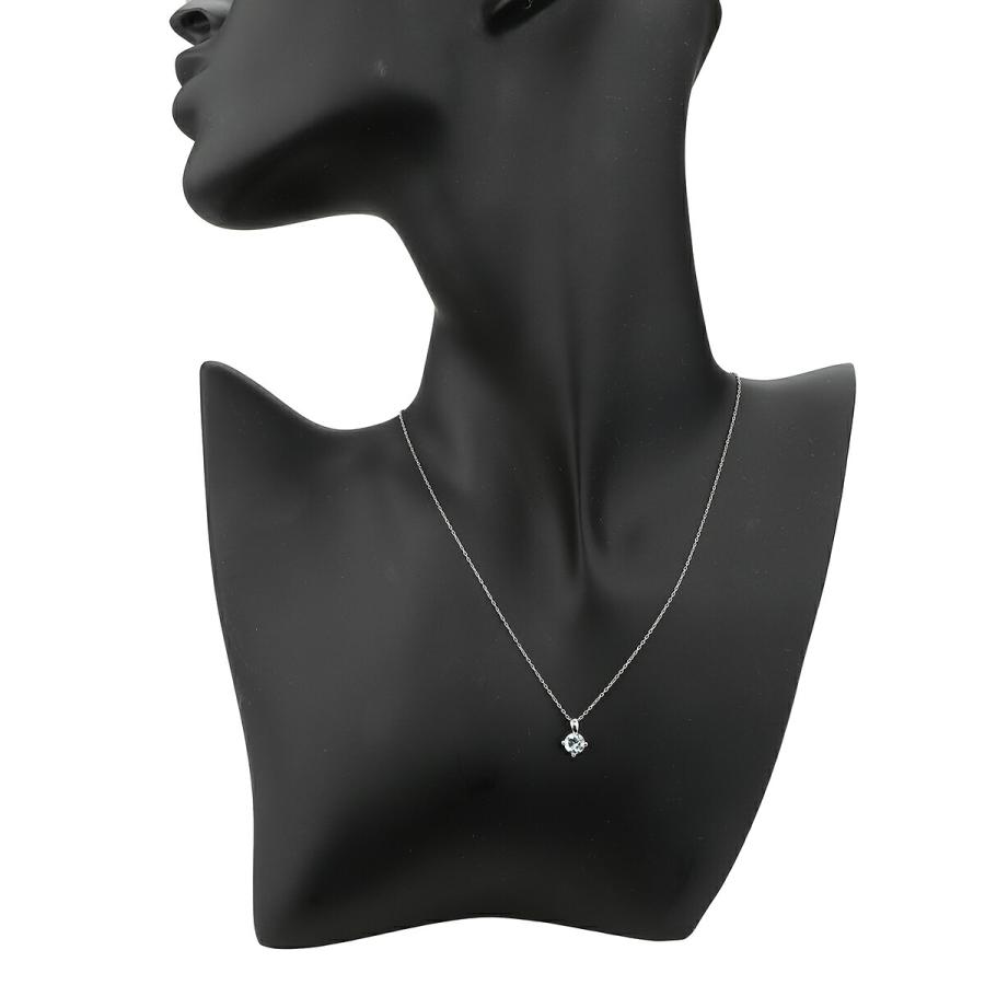 ペンダントネックレス アクアマリン ホワイトゴールド K14WG 中古 返品
